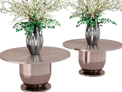 现代角几 花瓶花卉