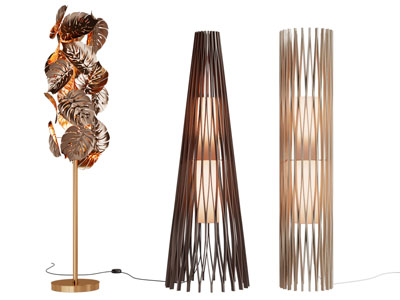 现代镂空叶子装饰的落地灯