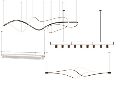 现代金属线条吊灯