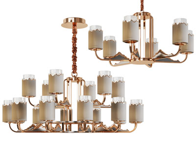 新中式柱形灯罩吊灯