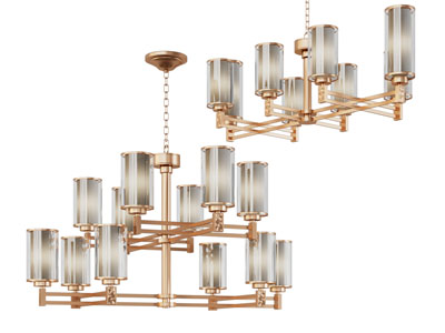 现代多头吊灯3d模型 现代多头吊灯