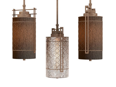 新中式圆柱形灯罩吊灯