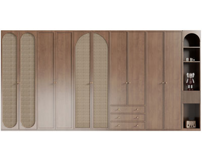 侘寂风实木衣柜3d模型 侘寂风实木衣柜