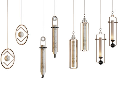 新中式垂线吊灯 床头吊灯