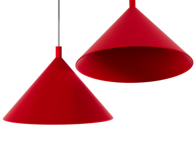 现代红色灯罩吊灯3d模型 现代红色灯罩吊灯