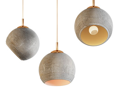 侘寂风水泥质感灯罩吊灯3d模型 侘寂风水泥质感灯罩吊灯