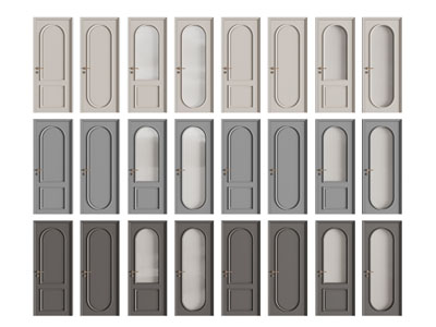 法式装饰玻璃的单扇平开门