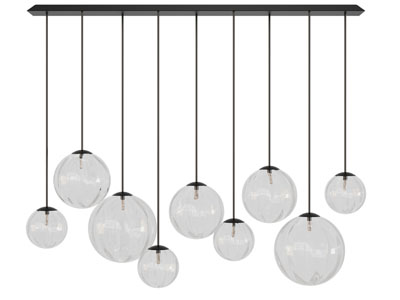 现代球灯罩一字吊灯3d模型 现代球灯罩一字吊灯