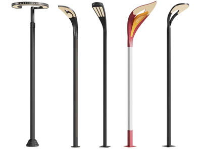 现代广场装饰路灯3d模型 现代广场装饰路灯