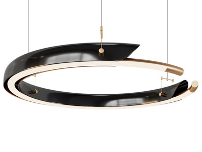 现代圆形吊灯3d模型 现代圆形吊灯