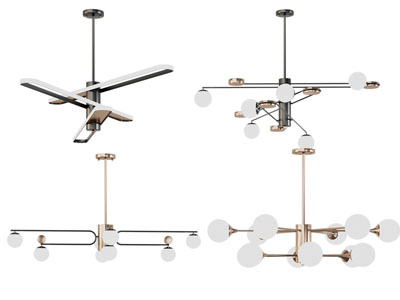 现代球灯罩吊灯3d模型 现代球灯罩吊灯