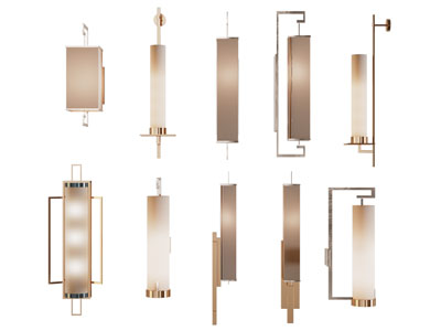 现代长方体灯罩的壁灯3d模型 现代长方体灯罩的壁灯
