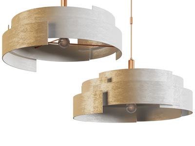 侘寂风层叠拼接灯罩吊灯3d模型 侘寂风层叠拼接灯罩吊灯