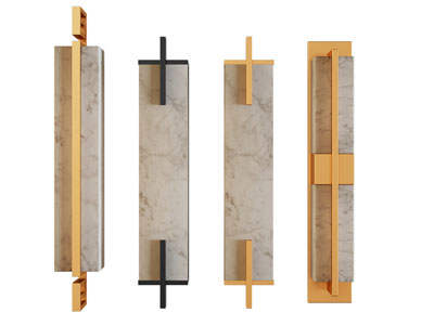 新中式大理石纹理长方体壁灯3d模型 新中式大理石纹理长方体壁灯