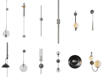 现代壁灯3d模型 现代壁灯