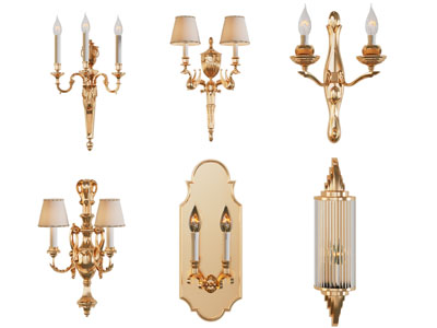 欧式铁艺雕花壁灯3d模型 欧式铁艺雕花壁灯