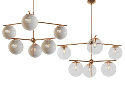 现代轻奢玻璃球形灯罩吊灯 客厅吊灯3d模型 现代轻奢玻璃球形灯罩吊灯 客厅吊灯