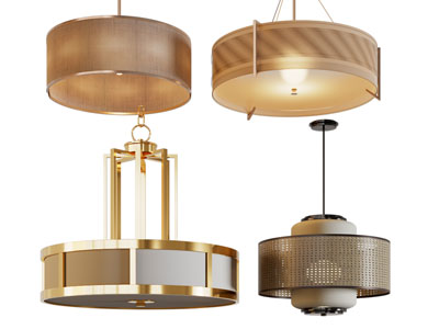 新中式客厅 卧室吊灯3d模型 新中式客厅 卧室吊灯