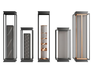 新中式地灯 装饰灯 景观灯 草坪灯3d模型 新中式地灯 装饰灯 景观灯 草坪灯