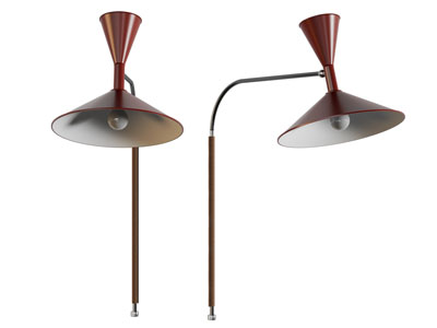 北欧可转向金属灯罩壁灯3d模型 北欧可转向金属灯罩壁灯