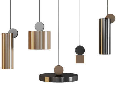 现代金属单头垂线吊灯 床头吊灯3d模型 现代金属单头垂线吊灯 床头吊灯