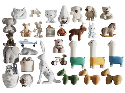 现代儿童卡通动物布偶玩具、摆件