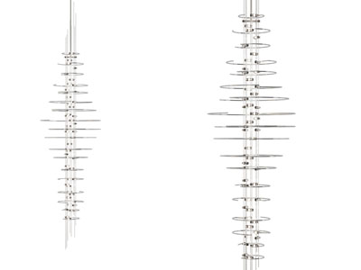 现代套环棒管吊灯3d模型 现代套环棒管吊灯