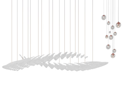 现代客厅垂线吊灯