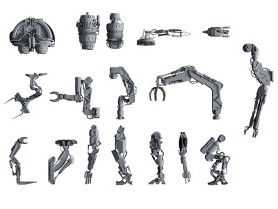 现代智能机械手臂3d模型 现代智能机械手臂