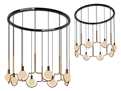 现代圆形垂线吊灯