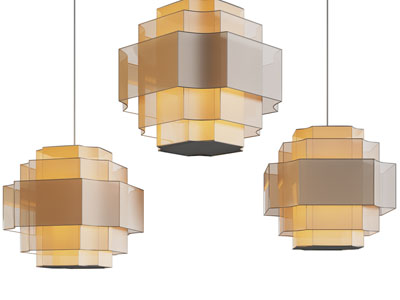 新中式多层灯罩吊灯3d模型 新中式多层灯罩吊灯