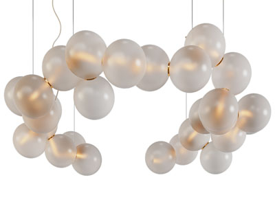 现代磨砂泡泡吊灯3d模型 现代磨砂泡泡吊灯