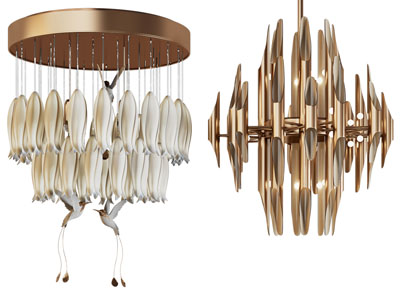 现代轻奢金属吊灯3d模型 现代轻奢金属吊灯