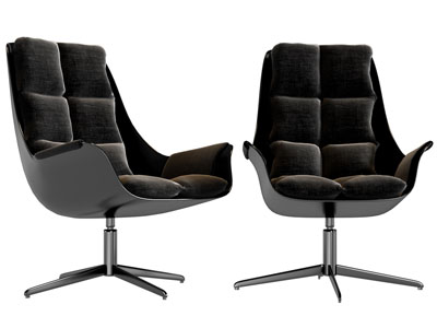 现代金属支撑的休闲椅子