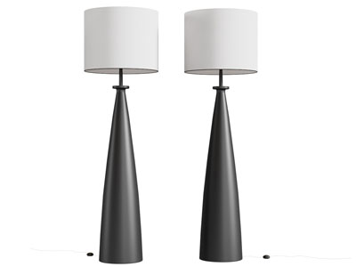 现代黑白落地灯3d模型 现代黑白落地灯