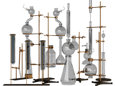 现代烧杯、试管实验室设备3d模型 现代烧杯、试管实验室设备