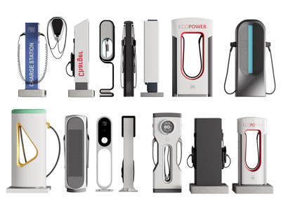 现代新能源汽车充电桩3d模型 现代新能源汽车充电桩