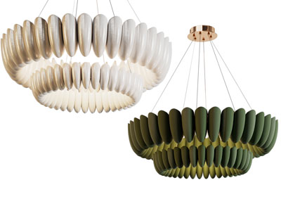 现代双层圆形吊灯3d模型 现代双层圆形吊灯