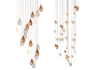 现代水滴风铃造的吊灯3d模型 现代水滴风铃造的吊灯
