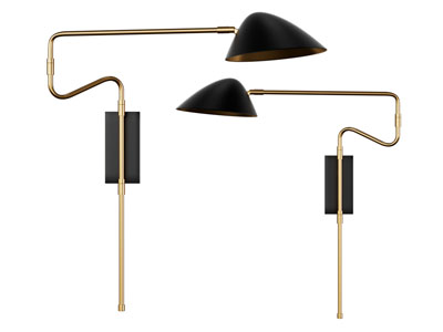 现代可转向金属灯罩壁灯