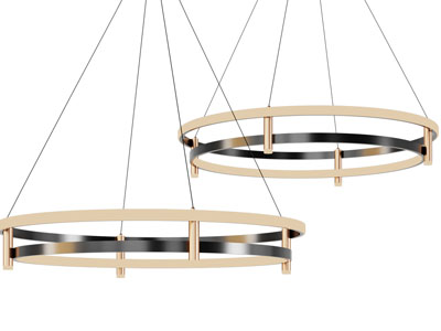 现代圆环金属吊灯3d模型 现代圆环金属吊灯