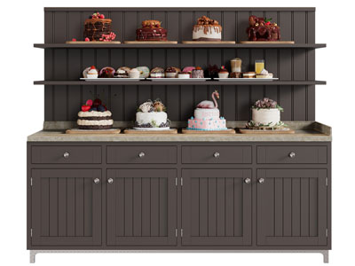 现代蛋糕展柜、货架