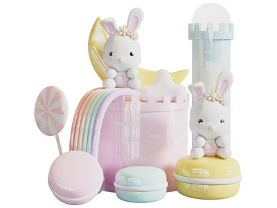 现代卡通小兔子美陈