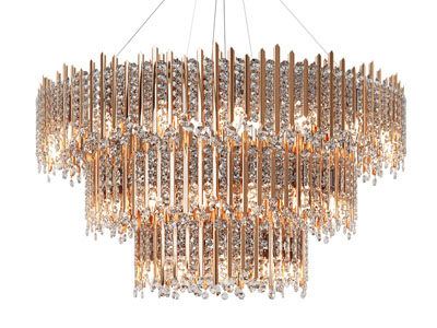 现代轻奢三层圆形水晶吊灯3d模型 现代轻奢三层圆形水晶吊灯