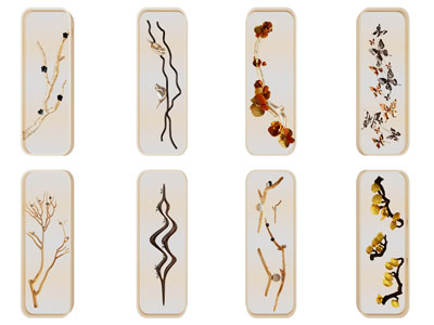 新中式装饰花卉的壁灯