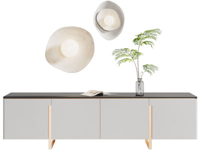 侘寂风壁灯3d模型 侘寂风壁灯