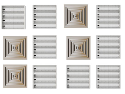 现代办公室方形格栅灯3d模型 现代办公室方形格栅灯
