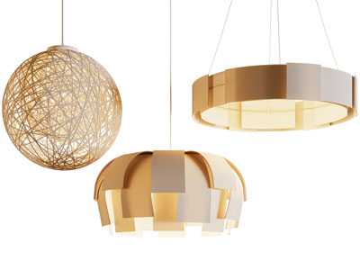 现代网状编织吊灯3d模型 现代网状编织吊灯