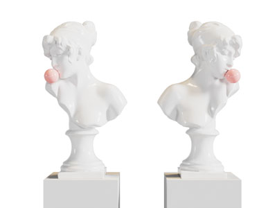 现代女孩半身雕塑雕刻3d模型 现代女孩半身雕塑雕刻