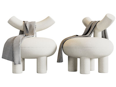 侘寂风单人休闲椅子